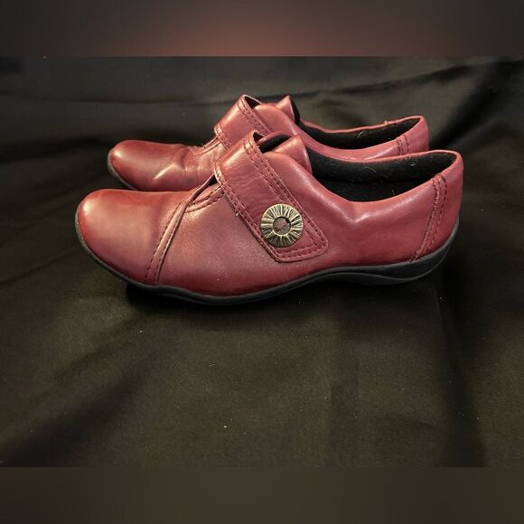 Clarks Womens Kessa Betty leather burgundy size 7 - Picture 4 of 9